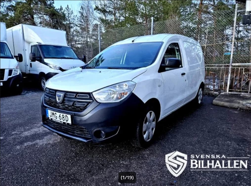 Dacia Dokker Express 1.6 SCe Servad Besiktad S/V Hjul Euro 6